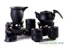 Набор посуды для чайной церемонии # 22979 керамика 6 пиалы по 54 мл чайник 222 мл сито с подставкой гундаобэй 255 мл