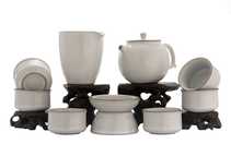 Набор посуды для чайной церемонии из 9 предметов # 42002 фарфор: чайник 225 мл гундаобэй 210 мл сито 6 пиал по 60 мл