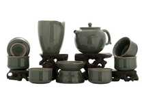 Набор посуды для чайной церемонии из 9 предметов # 42016 фарфор: чайник 220 мл гундаобэй 210 мл сито 6 пиал по 50 мл